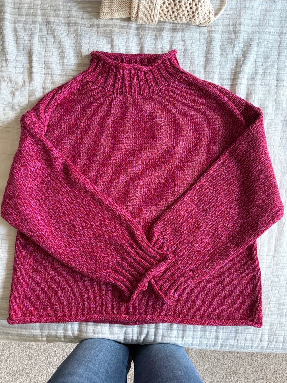 J. Crew Pink Marled Crewneck Sweater